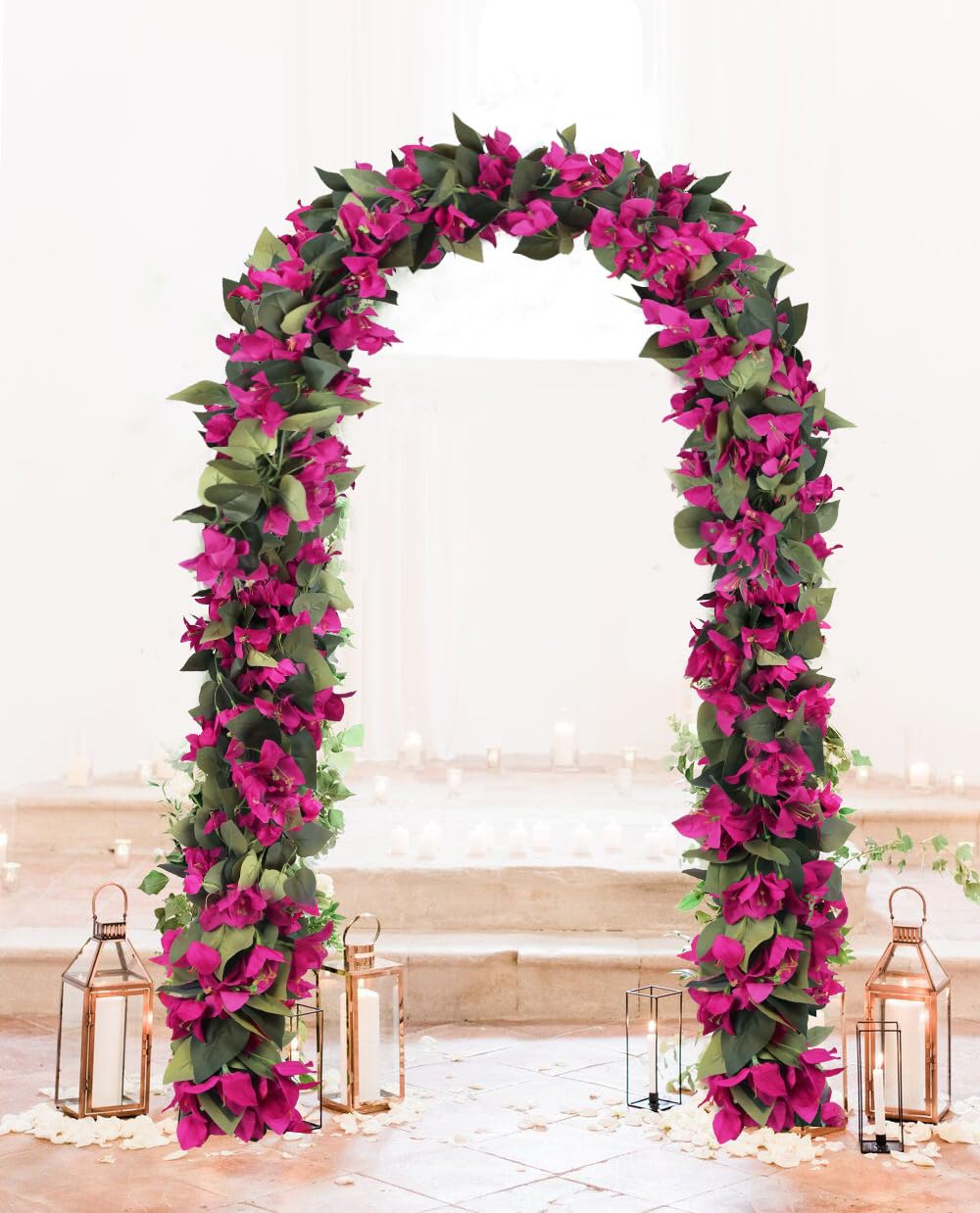 IPOPU bougainvillea arch garland adds romantic focal point