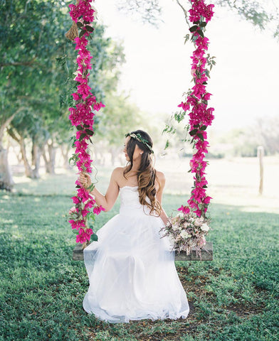 IPOPU wedding wall decor bougainvillea creates a vivid backdrop for ceremonies.