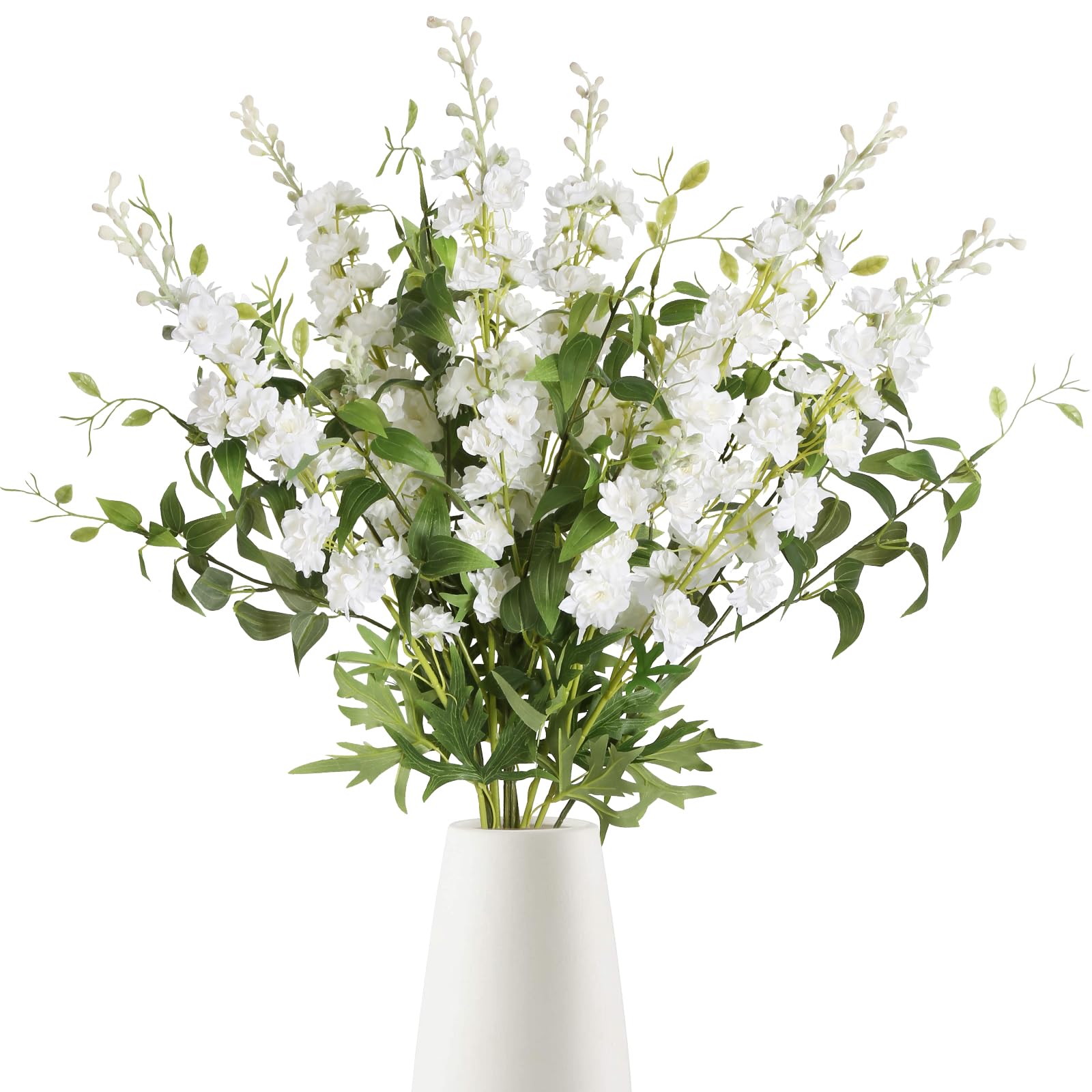 IPOPU white delphinium flowers 9pcs for elegant wedding bouquets