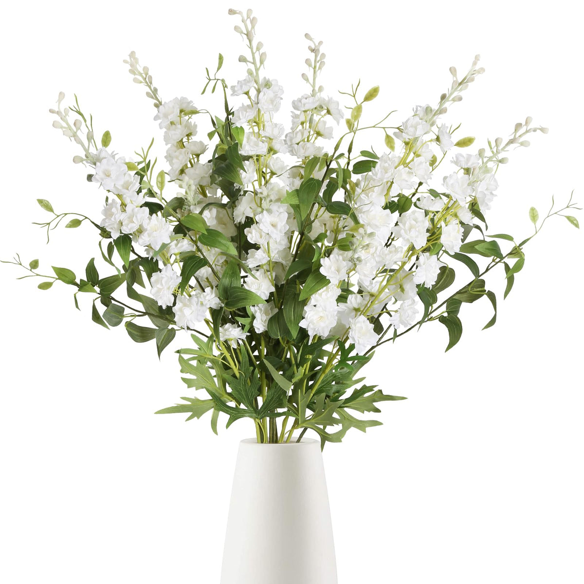 IPOPU white delphinium flowers 9pcs for elegant wedding bouquets