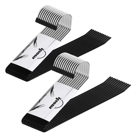 IPOW 24-pack heavy-duty pant hangers with open-ended design for easy access.