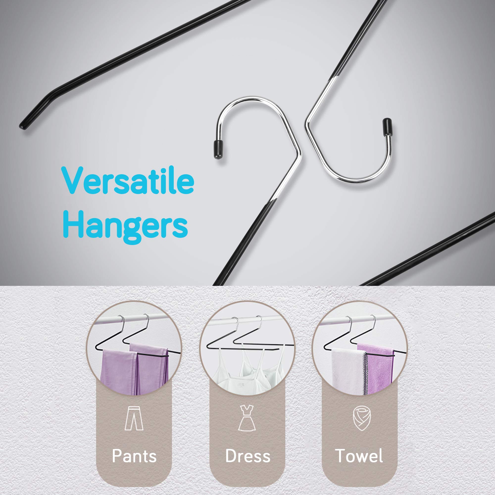 IPOW ultra-thin pant hangers maximize closet space without sacrificing grip.
