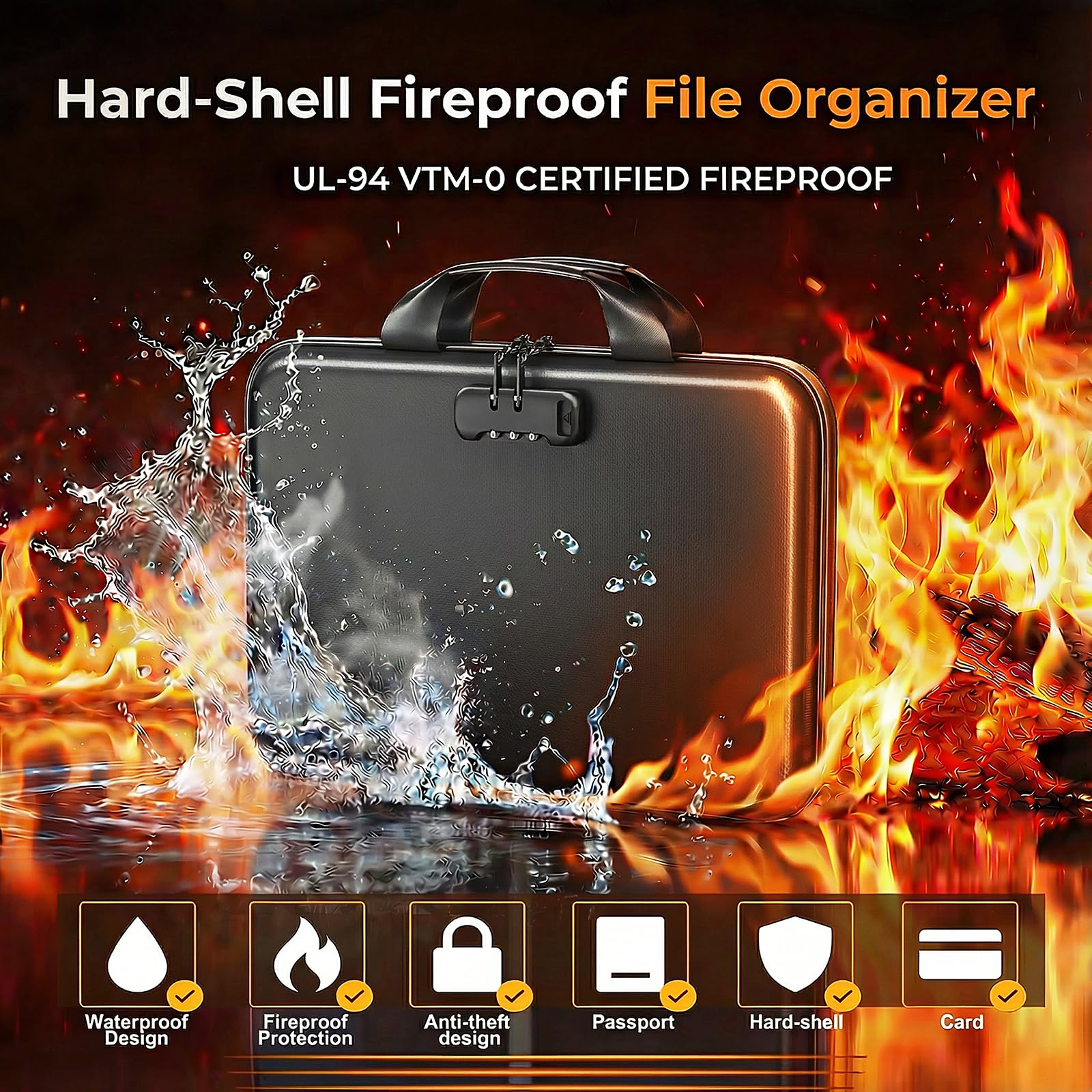 IPYIPY fireproof document box with lock demonstrating privacy and secure access