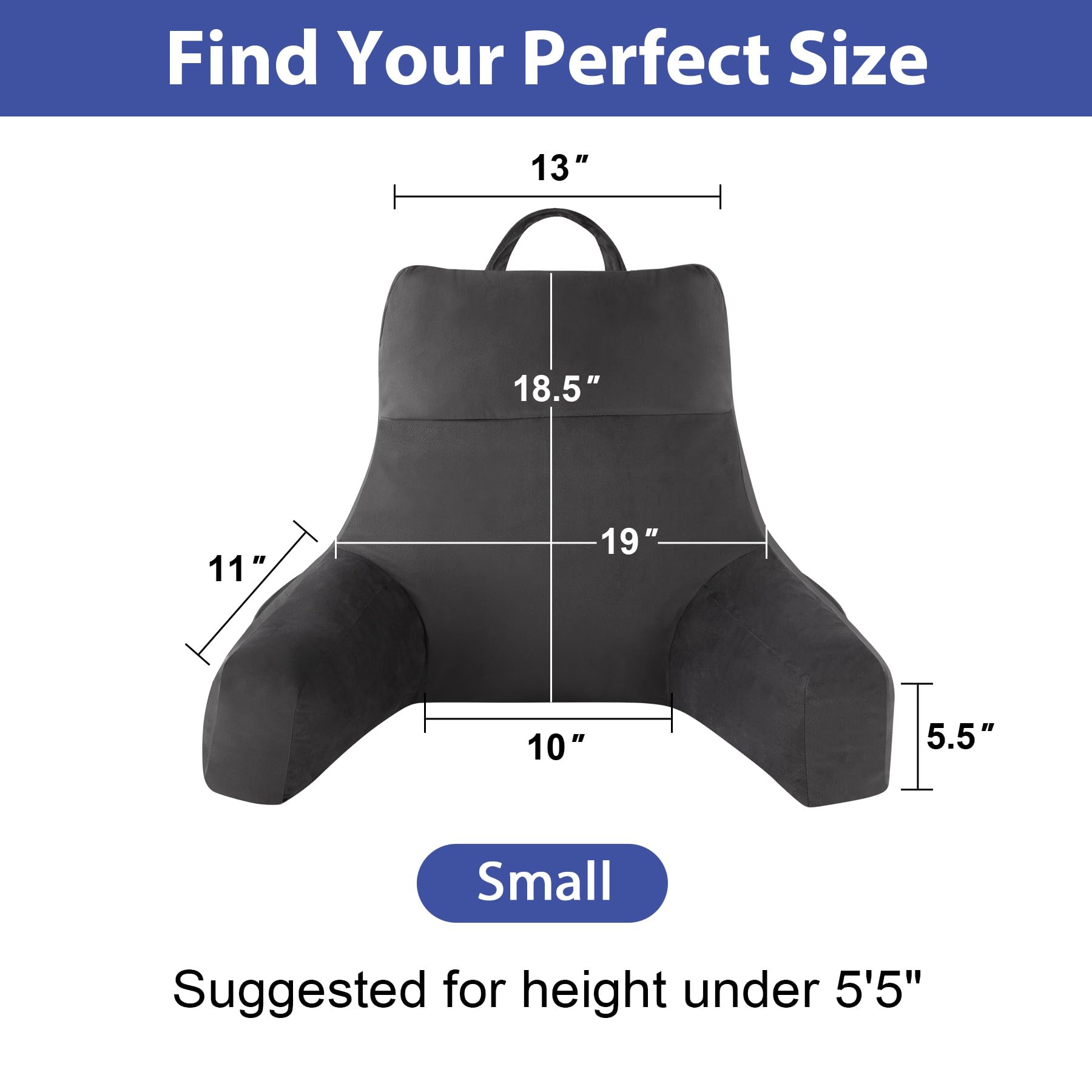 IPYNBAP back pillow with arms supports posture while lounging in bed.