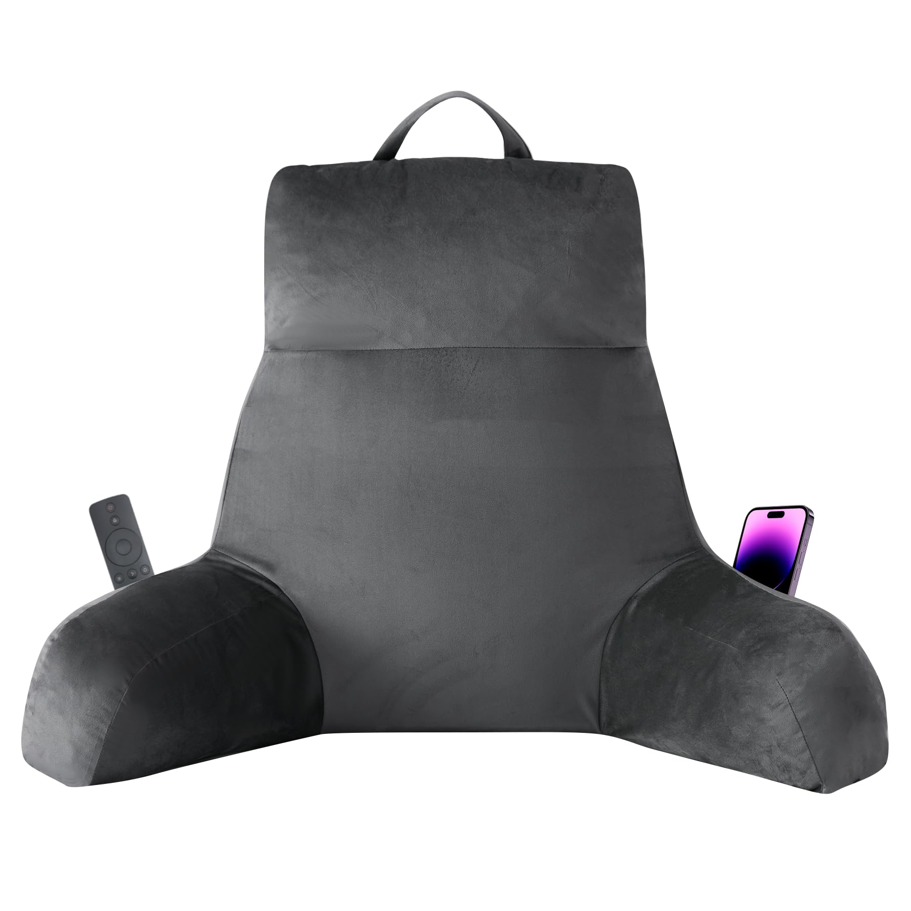 IPYNBAP reading pillow with arms, front view for comfortable reading sessions.