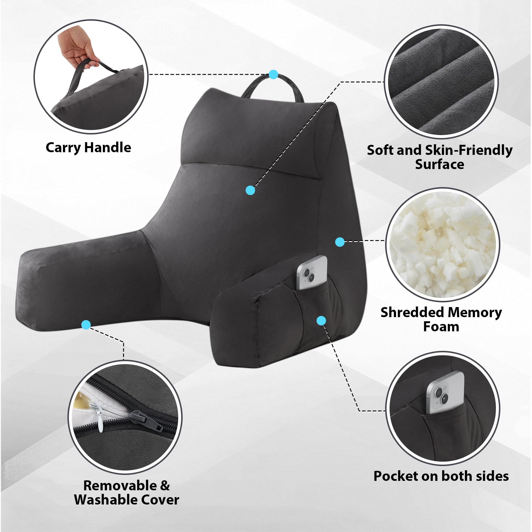 IPYNBAP shredded memory foam backrest conforms to your curves.
