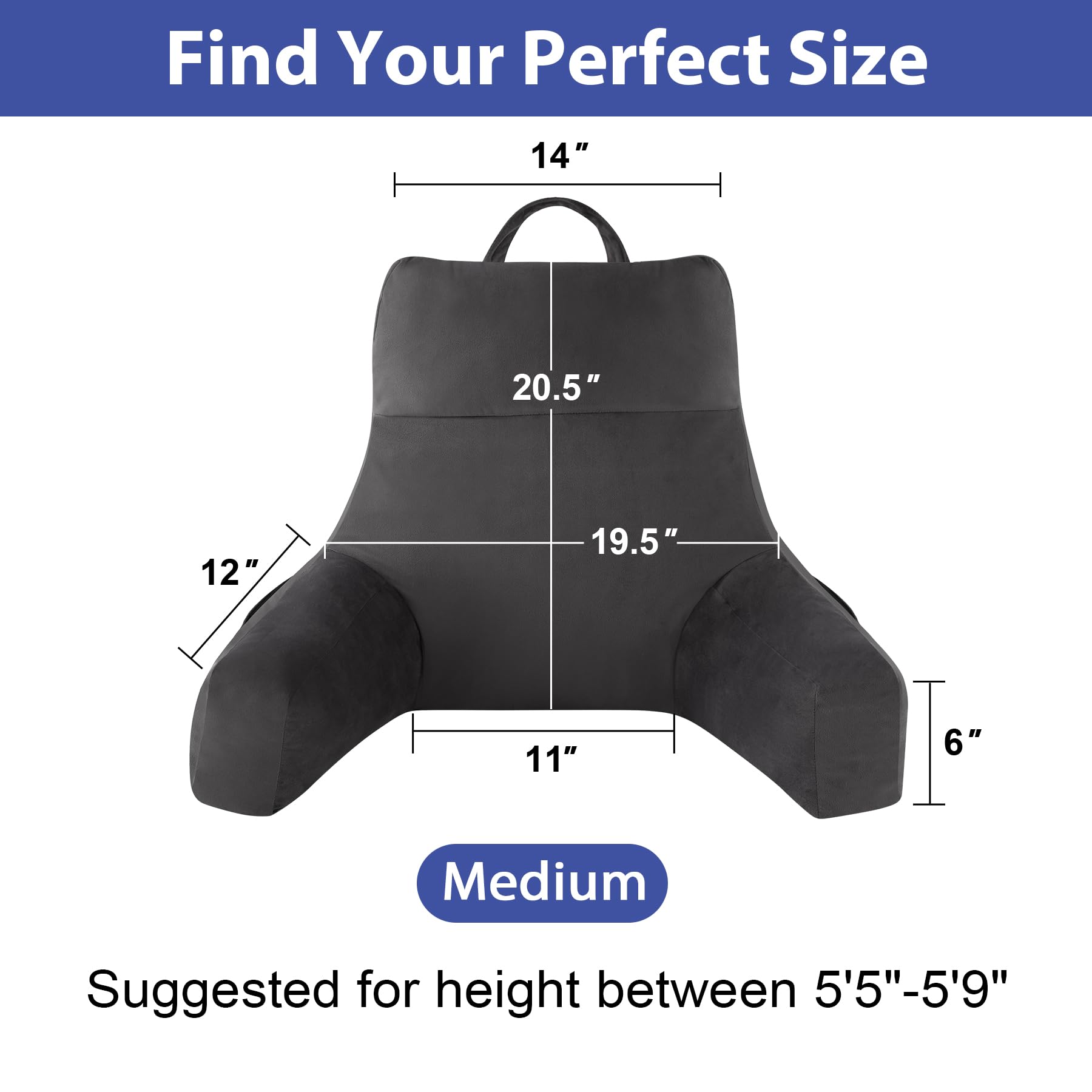 IPYNBAP reading pillow with side pocket keeps essentials within reach.