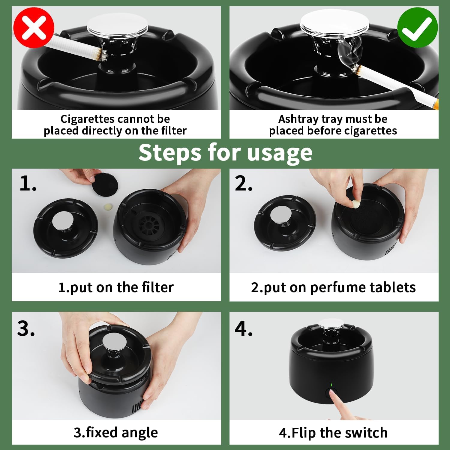 IPZL Smokeless Ashtray full set packaging includes all essentials