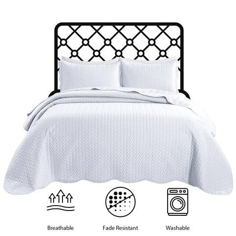 IR Imperial Rooms embossed pattern bedspread adds tactile luxury to decor.