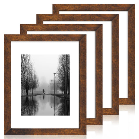 iRahmen frame set of four in rustic 11x14 design ready to display memories on wall.