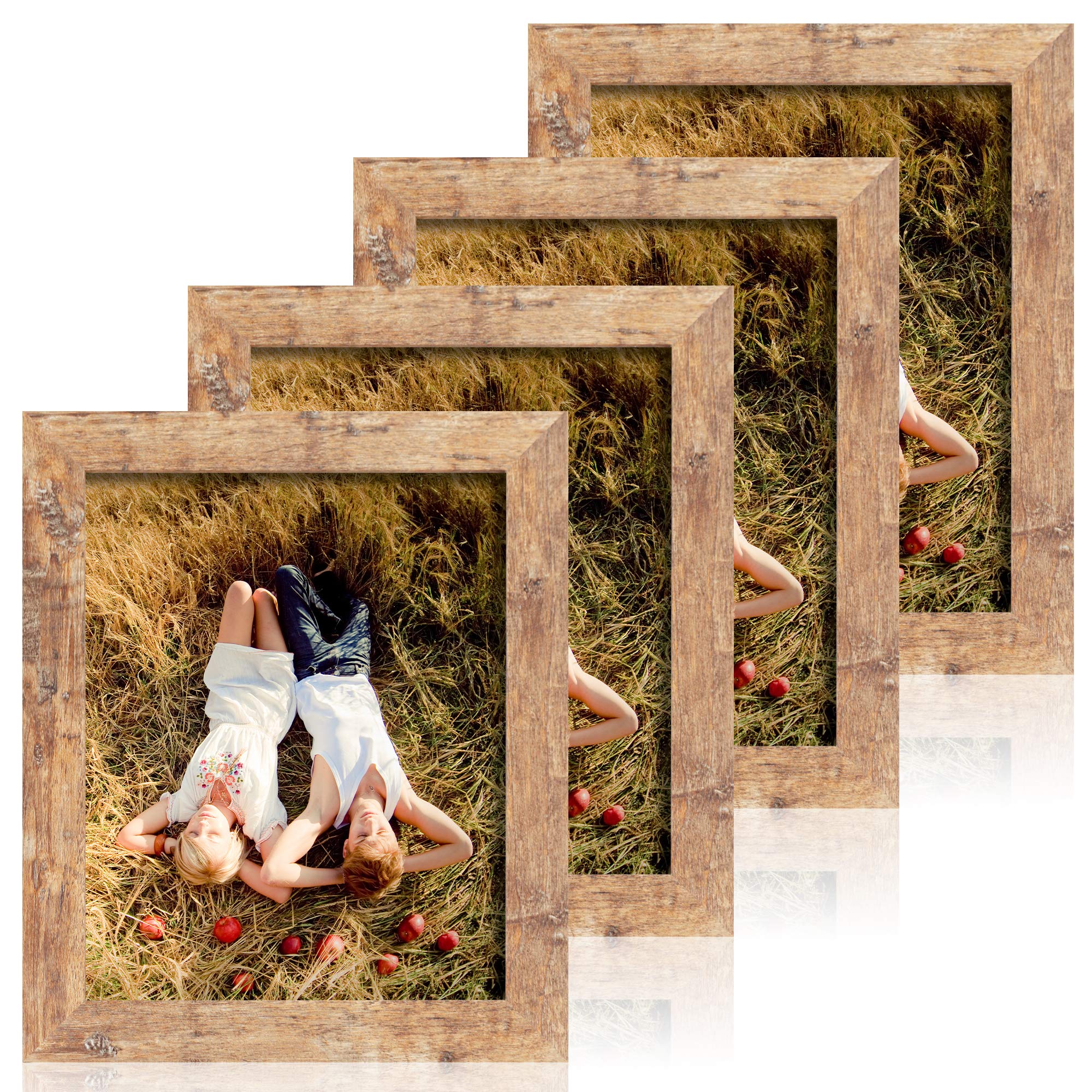 iRahmen 8x10 frame set of four with real glass for crystal-clear photos.