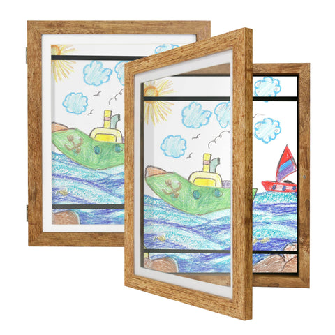 iRahmen Kids Art Frames front-opening design enables easy art swaps.