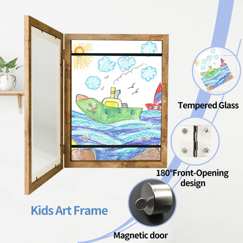 iRahmen Kids Art Frames holds up to 50 art pieces for rotation.