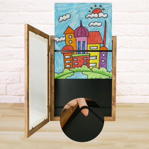iRahmen Kids Art Frames on wall display keeps children's art organized.