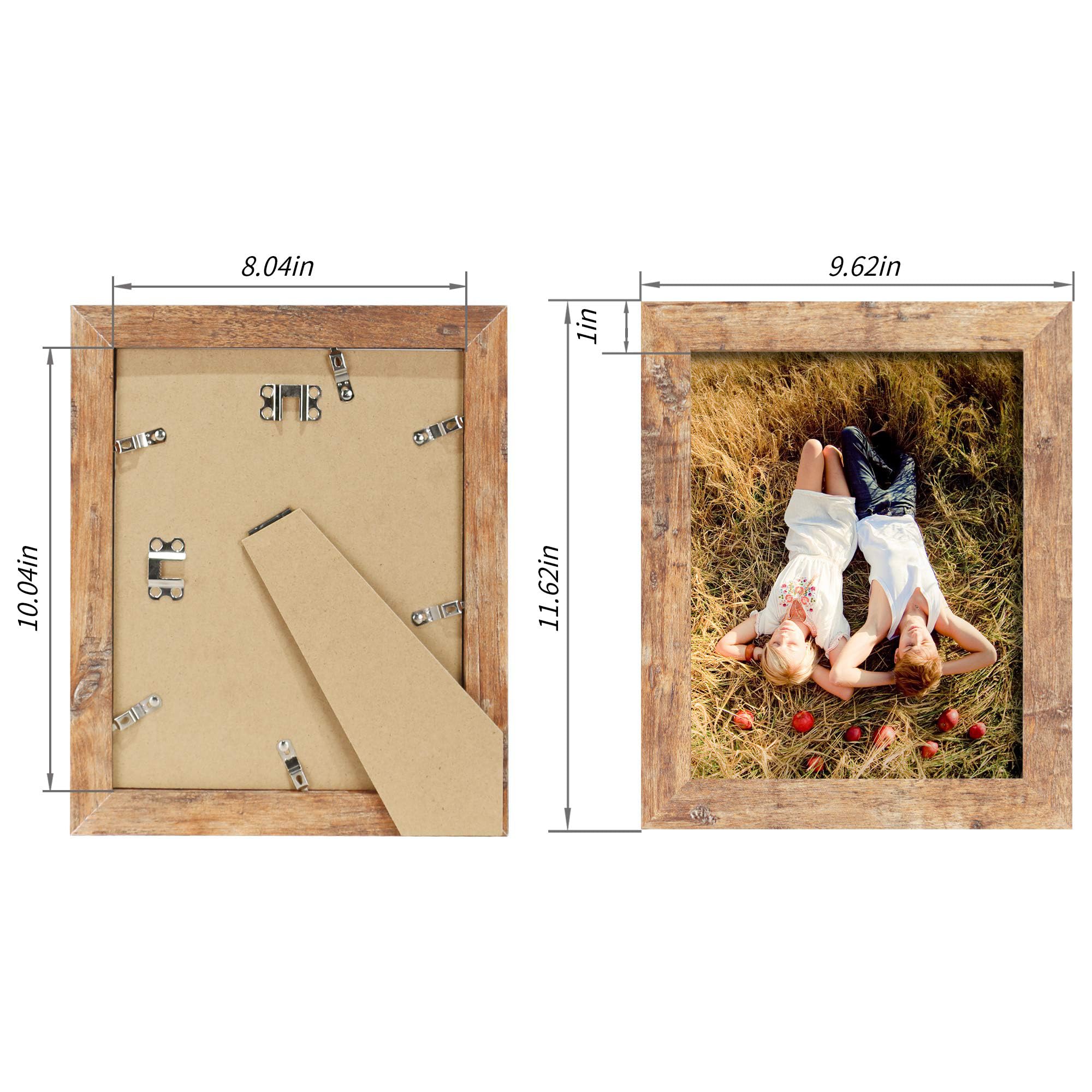 iRahmen rustic brown frame for desktop display with dust-free protection.
