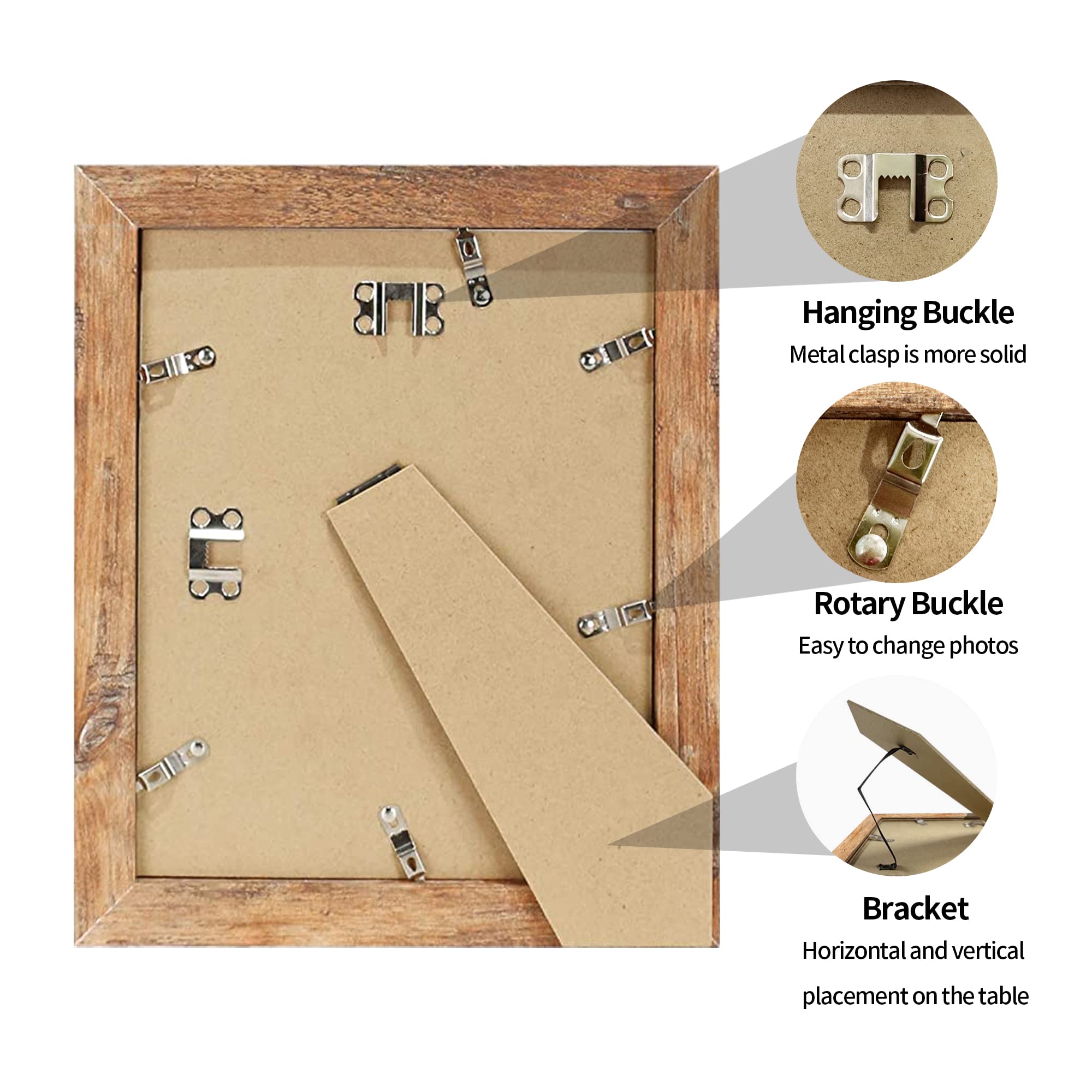 iRahmen four-frame collage supports vertical or horizontal hanging.