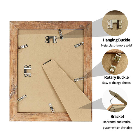 iRahmen four-frame collage supports vertical or horizontal hanging.