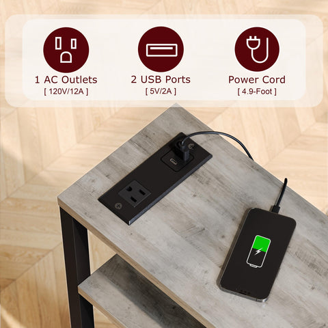 IRCPEN bedside table compact design beside bed in a bedroom
