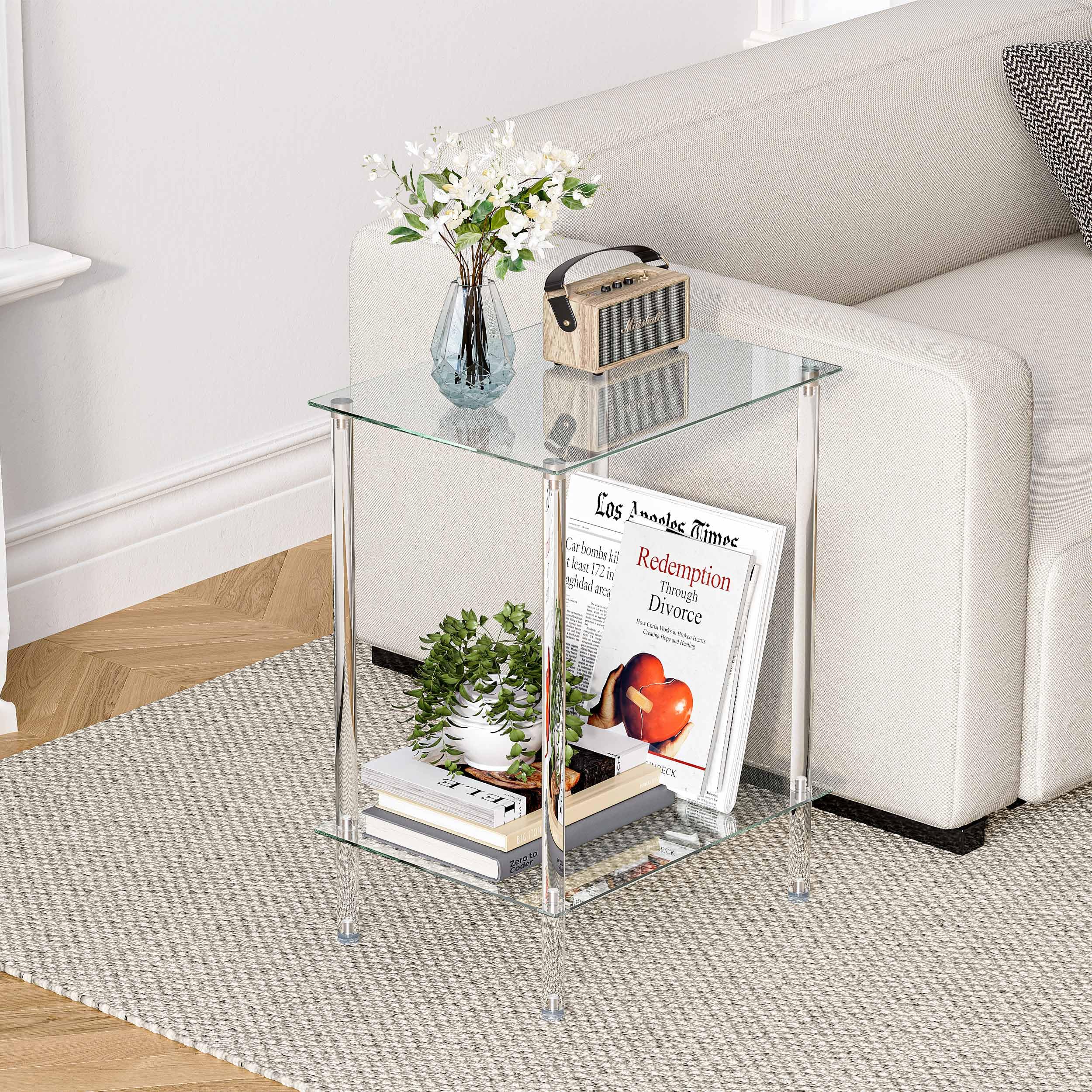 IRCPEN modern acrylic table with rounded edges for safety and style
