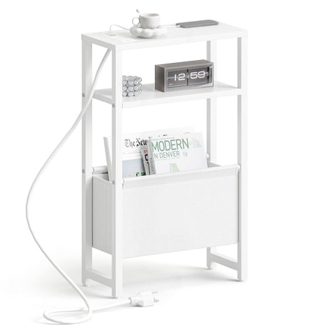 IRCPEN narrow side table with charging station beside a sofa showing convenient device charging