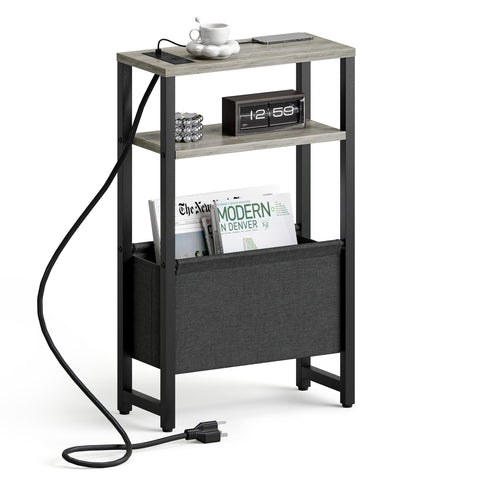 IRCPEN narrow side table with charging station beside a sofa for easy charging