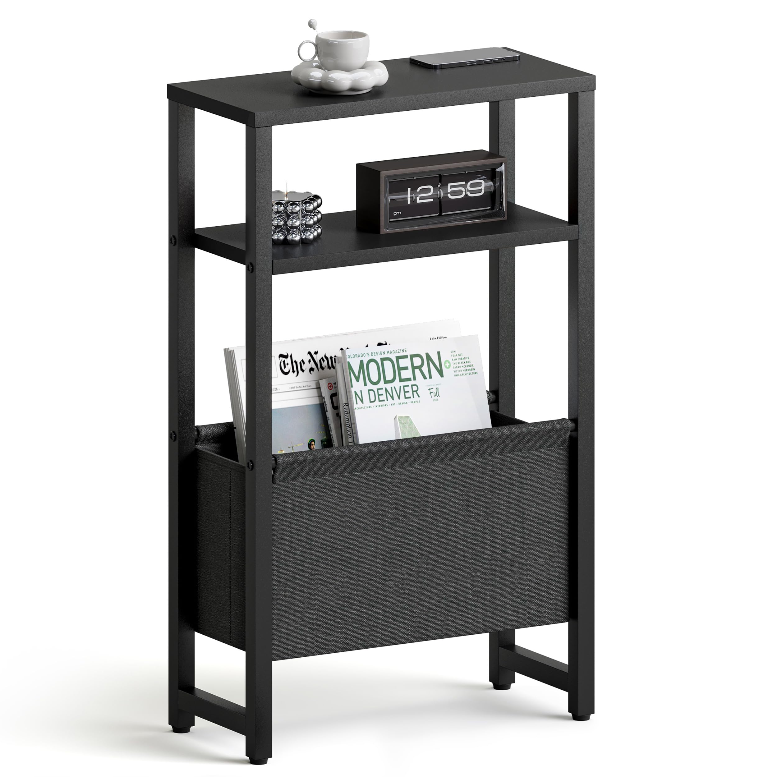 IRCPEN Narrow Side Table front view shows slim profile for small rooms