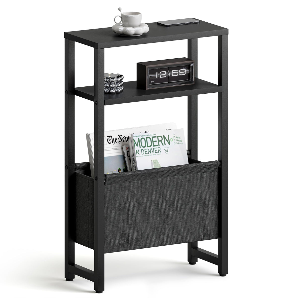 IRCPEN Narrow Side Table front view shows slim profile for small rooms