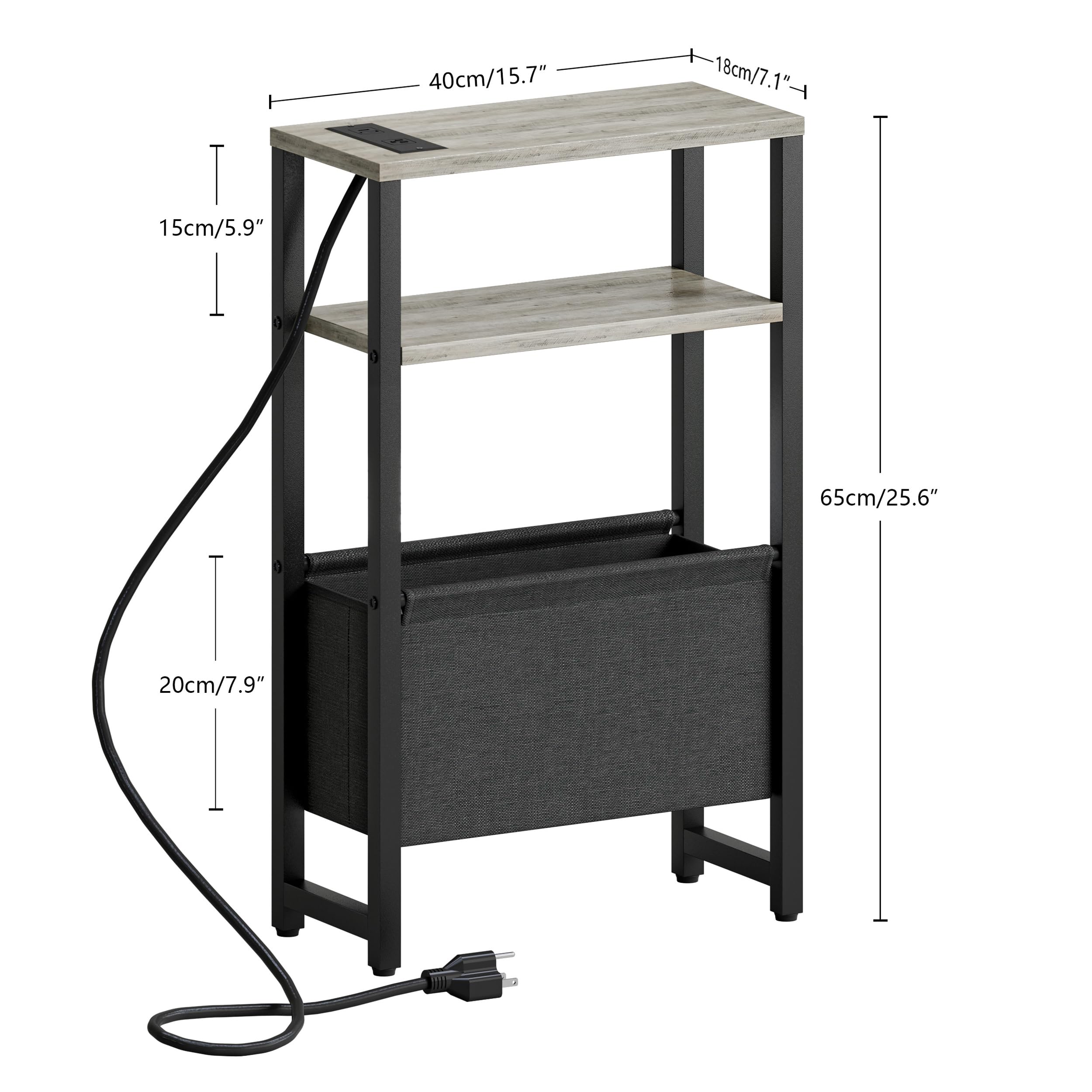 IRCPEN side table with magazine rack in living room setup