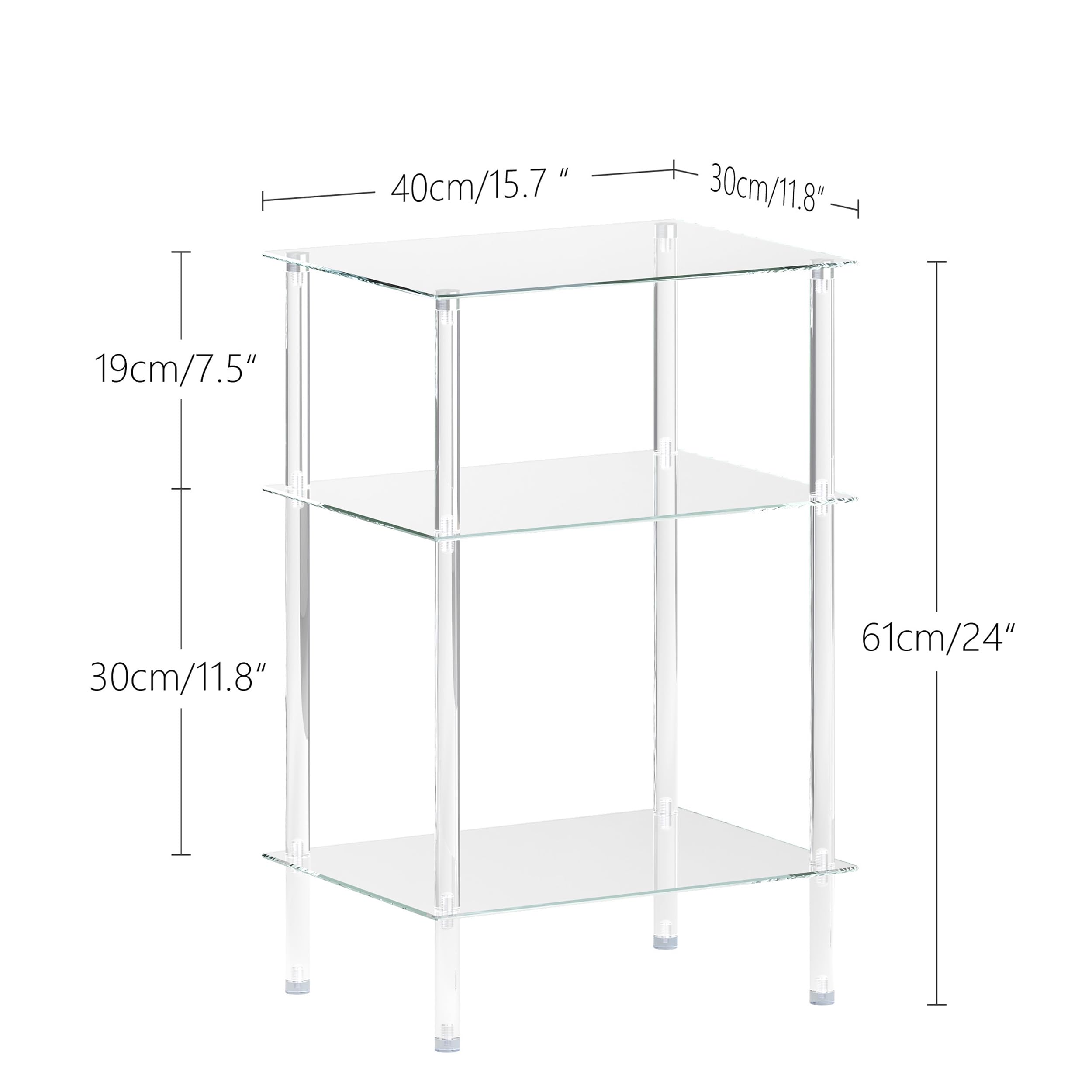 IRCPEN transparent nightstand blends modern style with practical storage