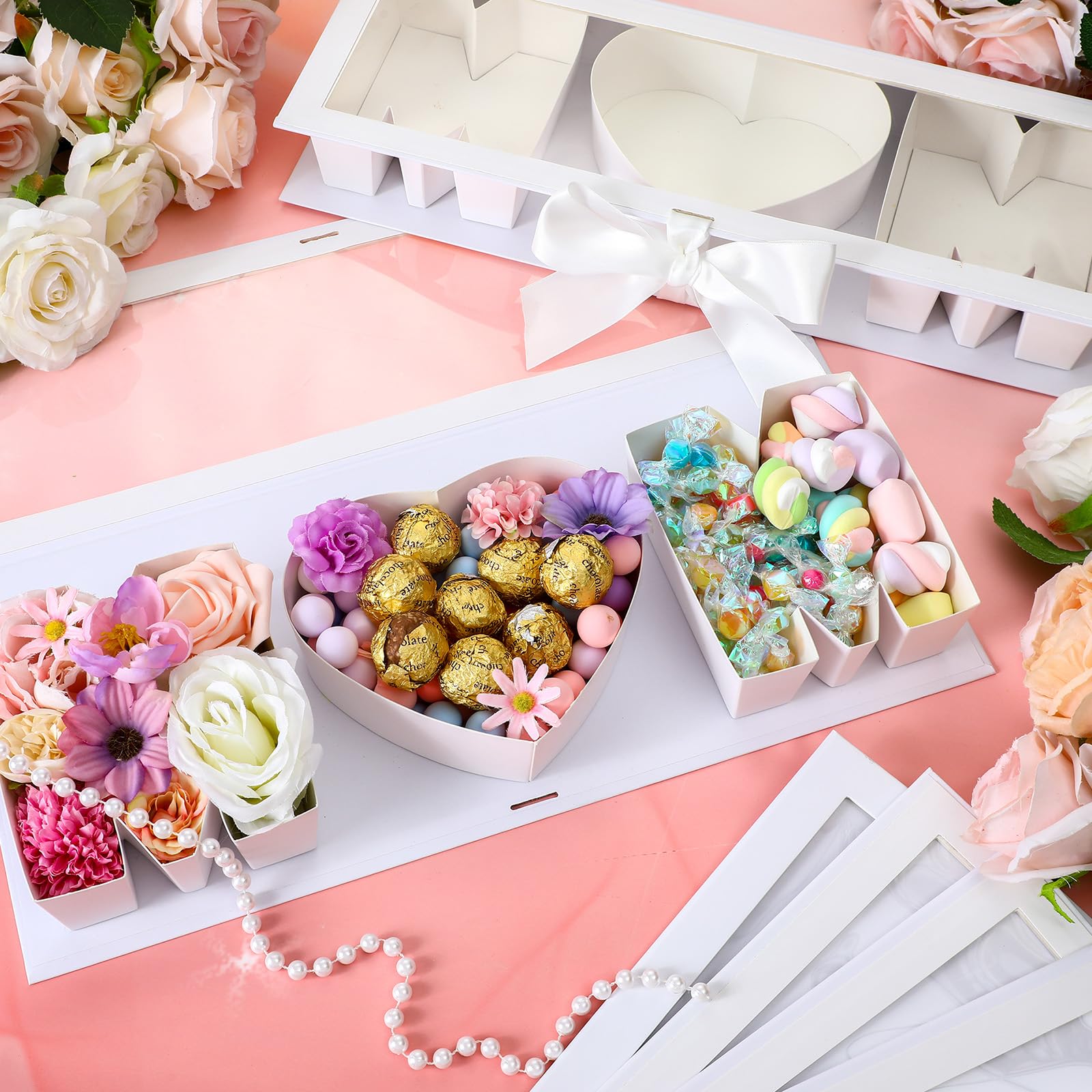 Ireer Mom letter box set assembled as a standout table centerpiece.