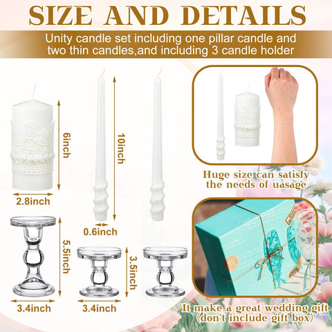 Irenare wedding candles available in two sizes for versatile ceremony design