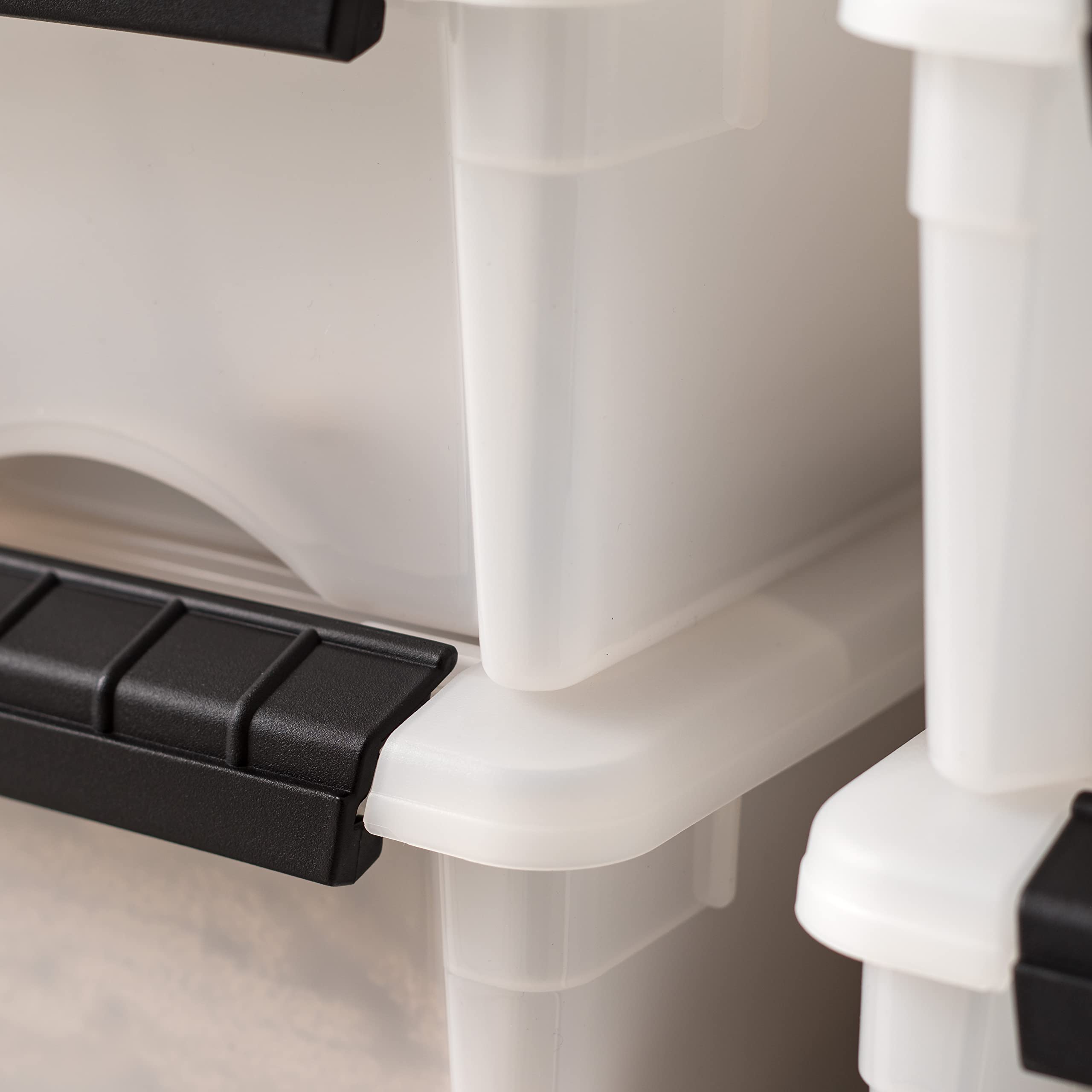 IRIS USA 10-pack durable storage totes suitable for shoes or seasonal items