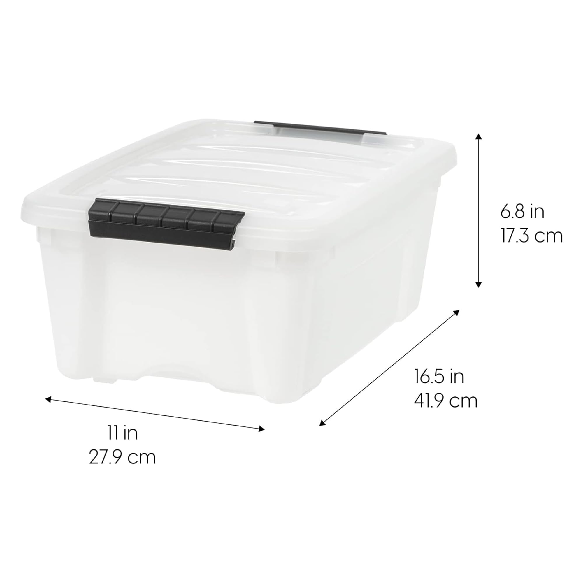 IRIS USA storage box with pull handle for easy shelf access