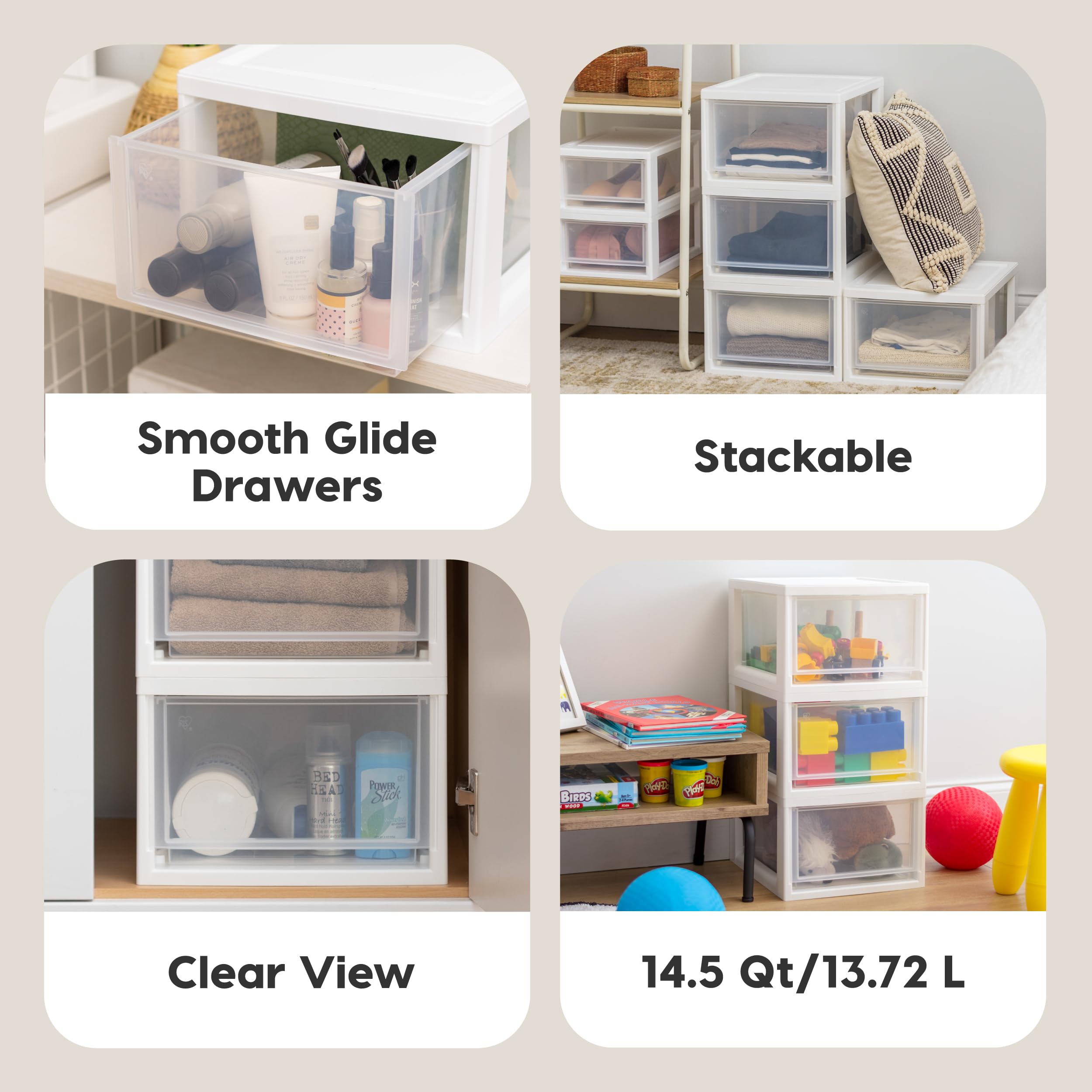 IRIS USA cabinet drawer for bathroom storage and small accessories