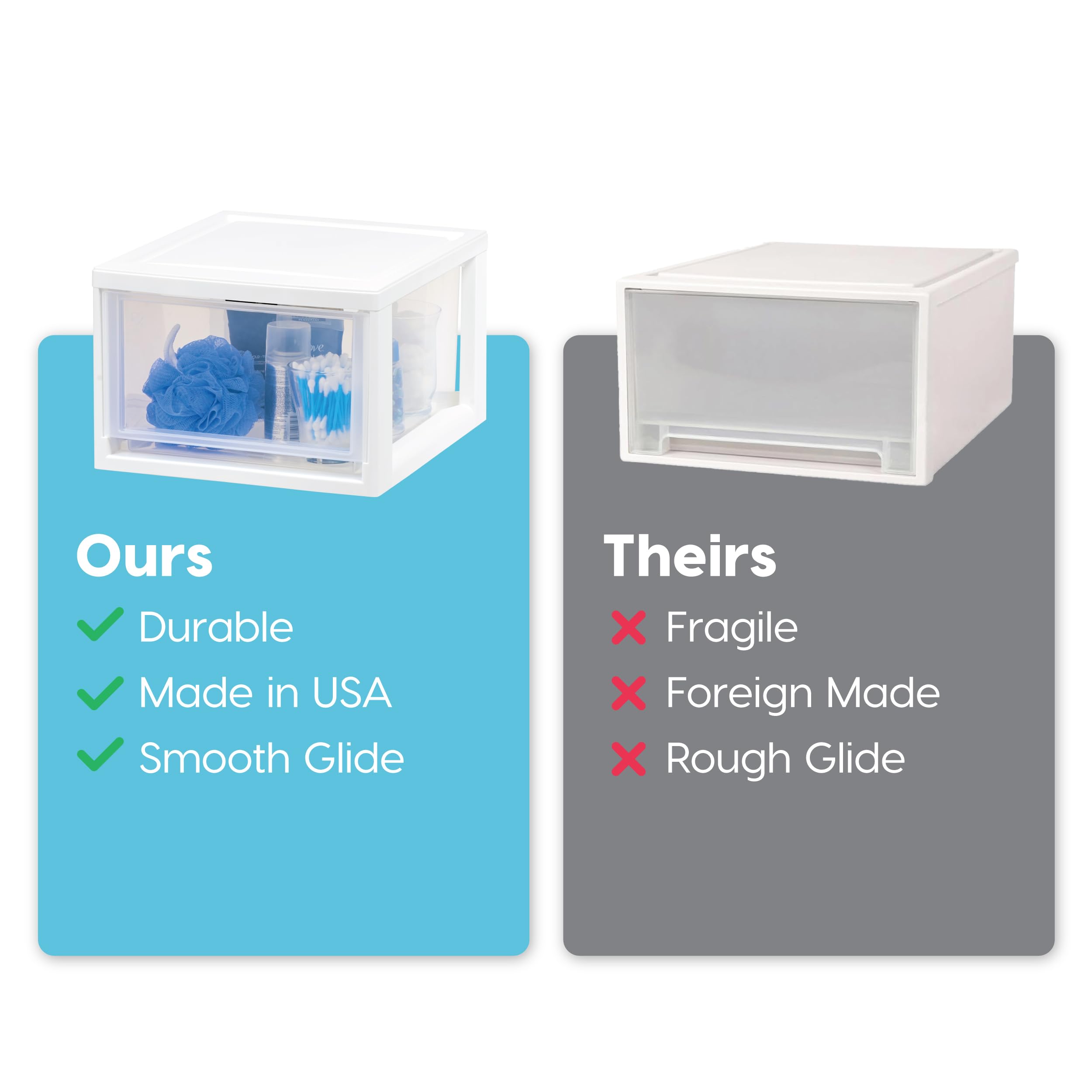 IRIS USA under-sink storage solution with compact footprint for bathrooms