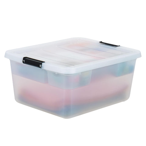 IRIS USA 18 qt clear storage organizer ideal for crafts and tools organization.