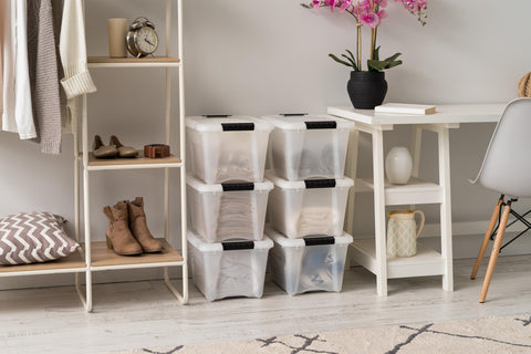 IRIS USA bin pull-handle bottom edge for easy access.