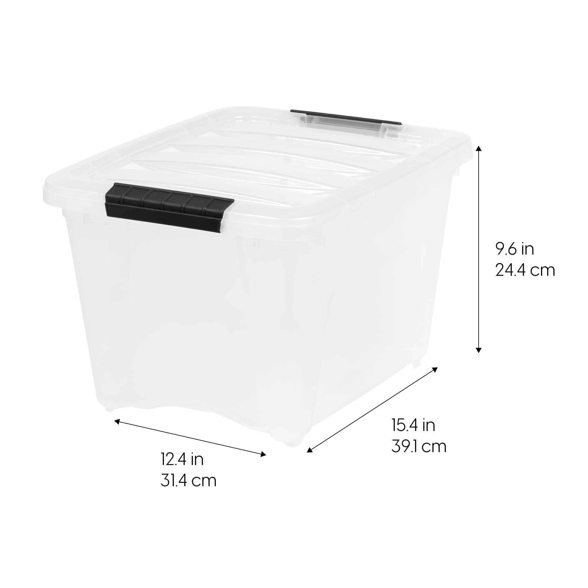 IRIS USA 19 Qt stackable clear-bin with lid for quick content view.