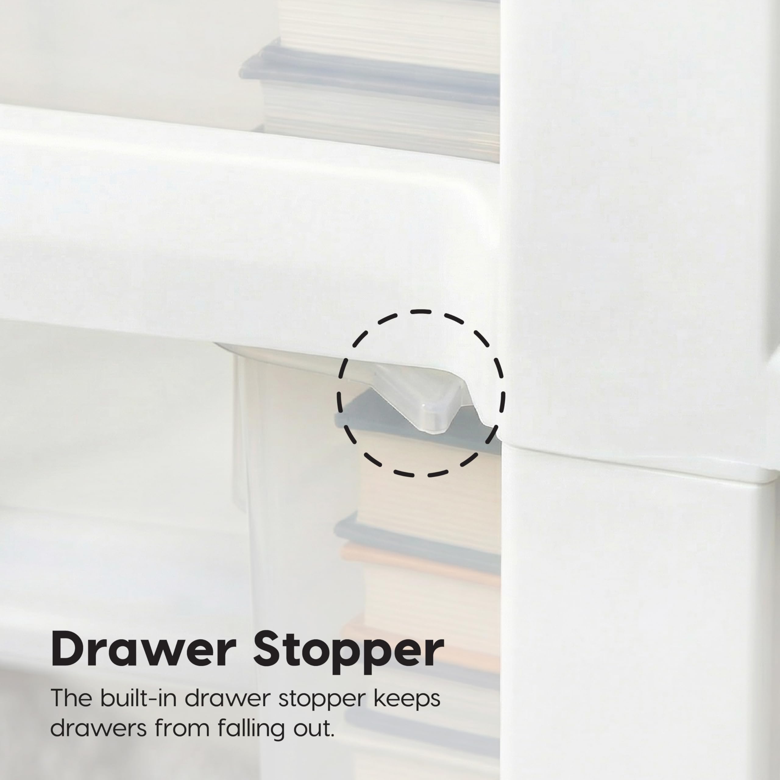 IRIS USA 3-drawer storage cart in dorm room for desk supplies