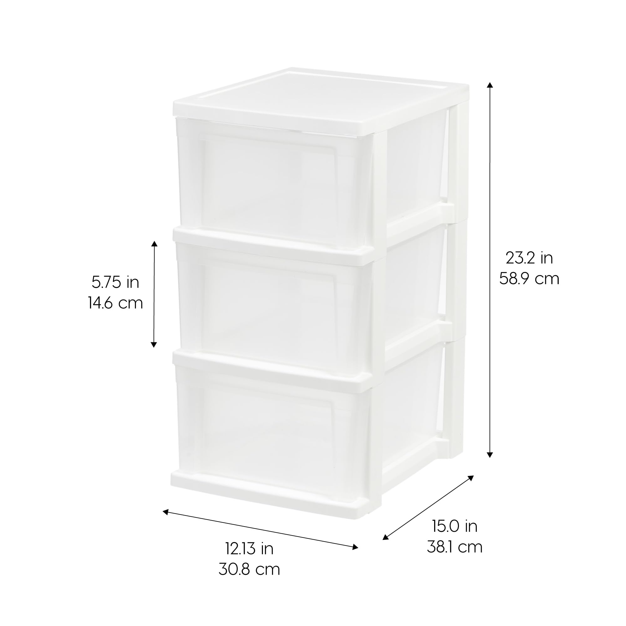 IRIS USA 3-drawer storage cart drawers open for easy access