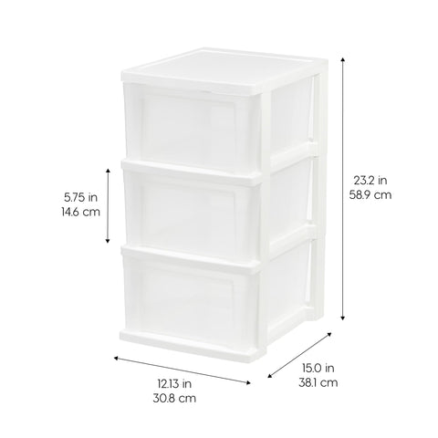 IRIS USA 3-drawer storage cart drawers open for easy access
