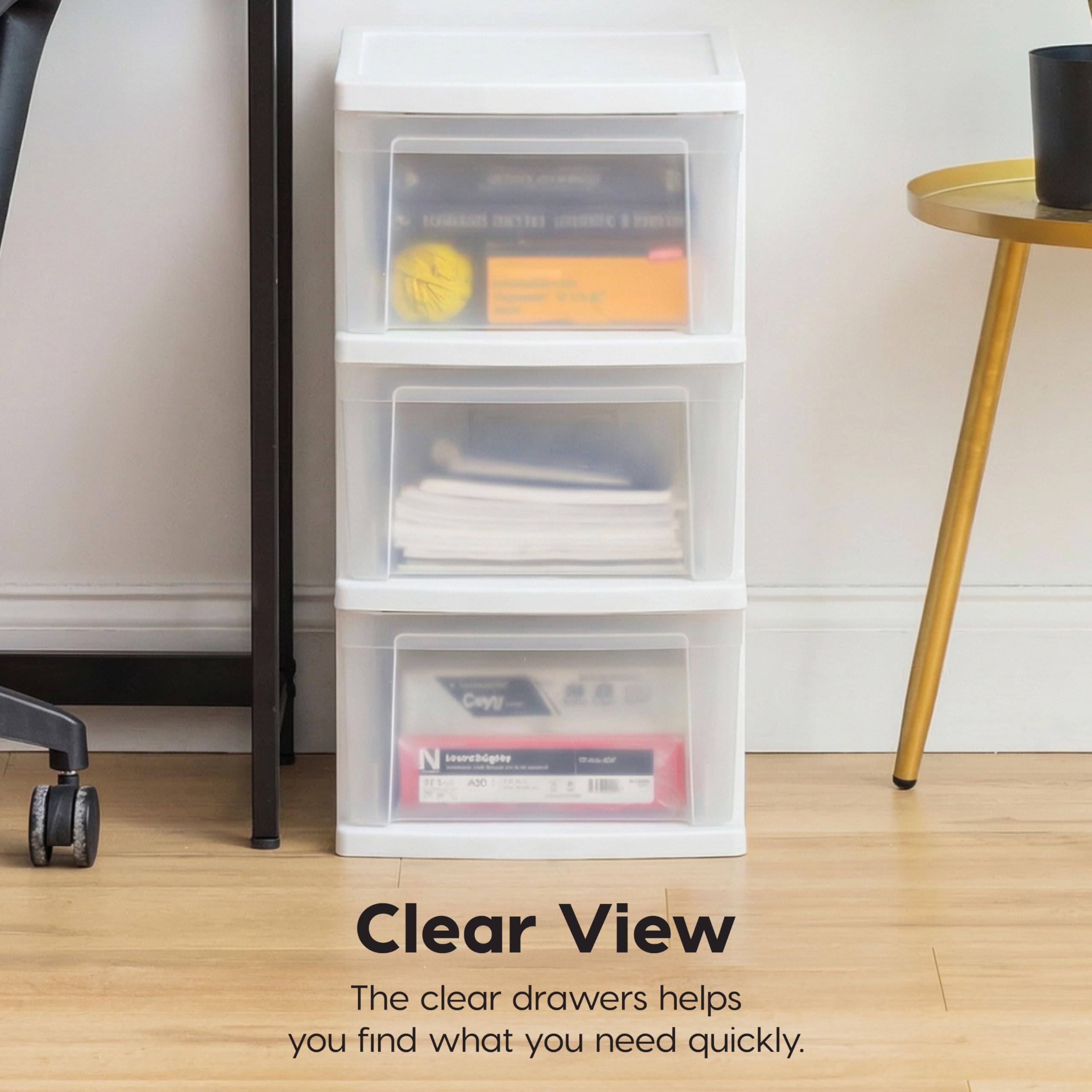 IRIS USA 3-drawer storage cart in office for crafts and supplies