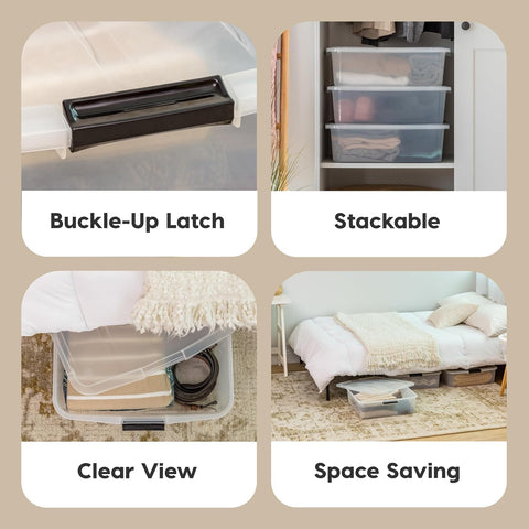 IRIS USA 3-pack under-bed storage bin set for multi-category use