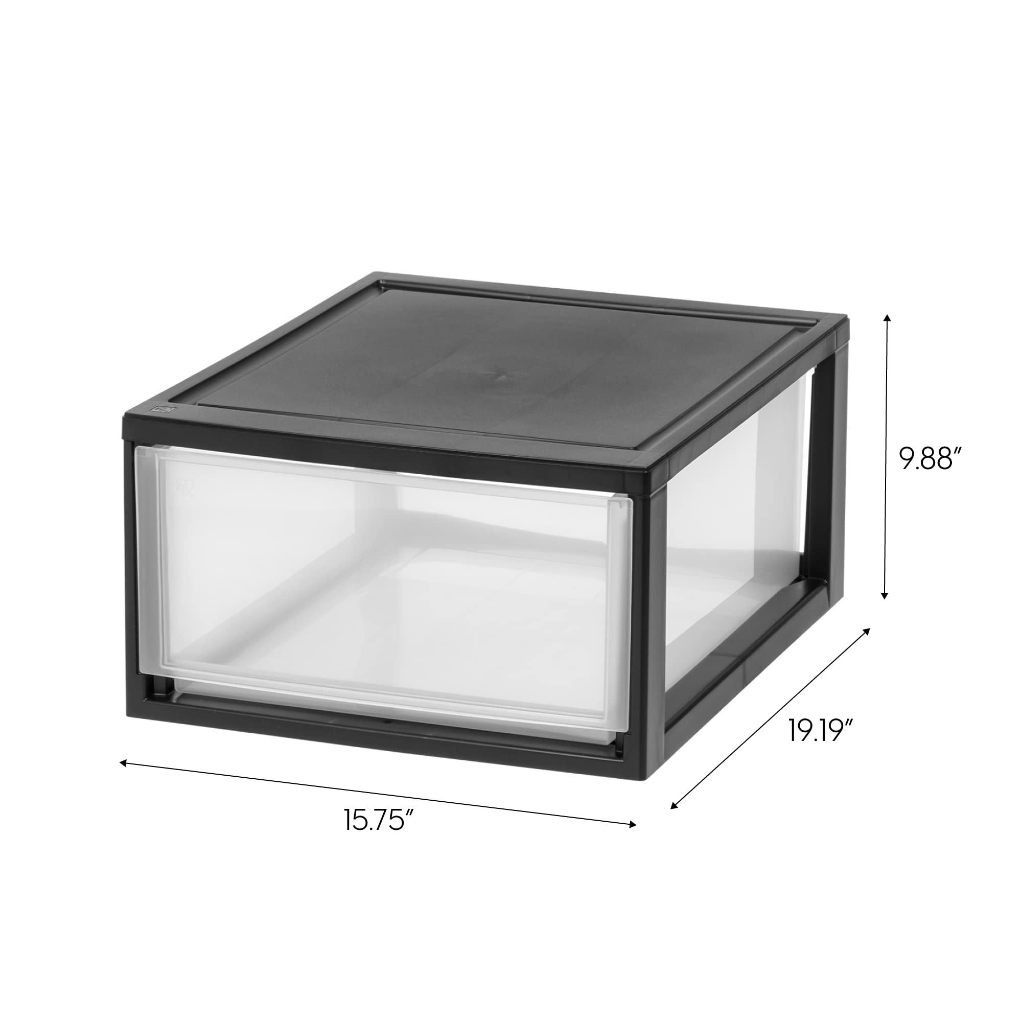 IRIS USA drawer open demonstrates easy-glide access for daily essentials.