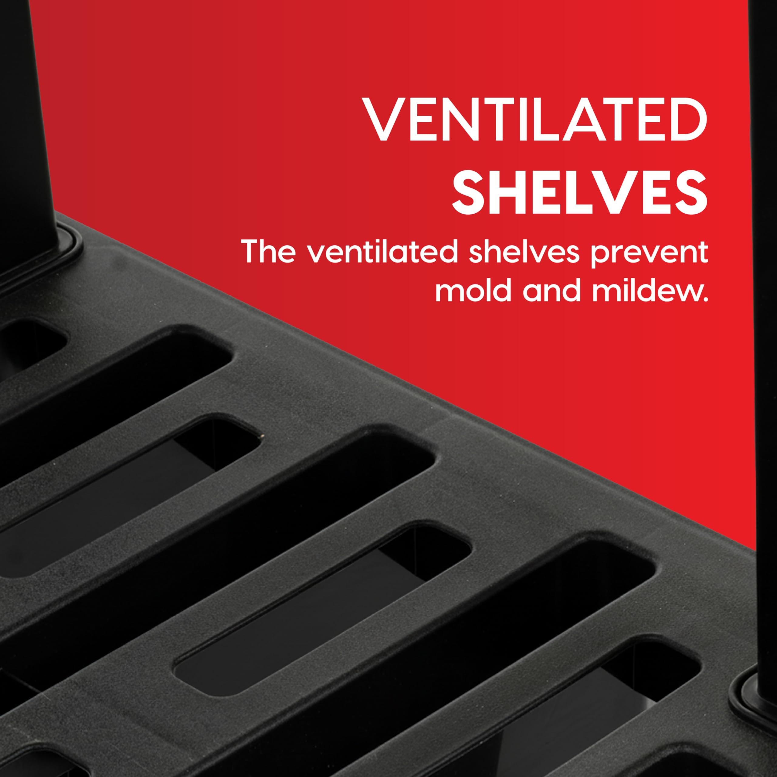 IRIS USA 4-shelf unit supports up to 50 lbs per shelf for flexible storage.