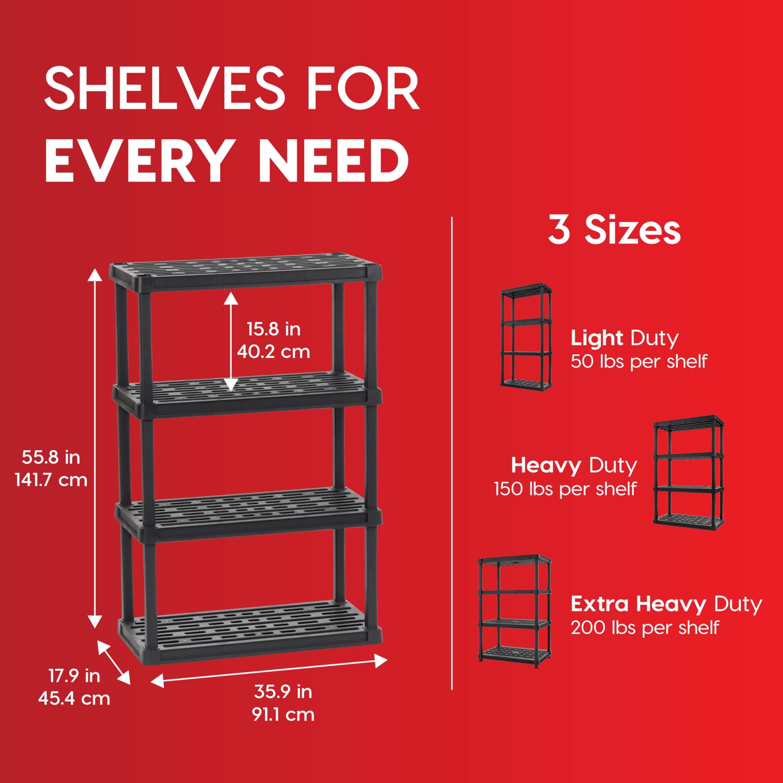 Iris USA shelving unit assembly view showing tool-free setup.