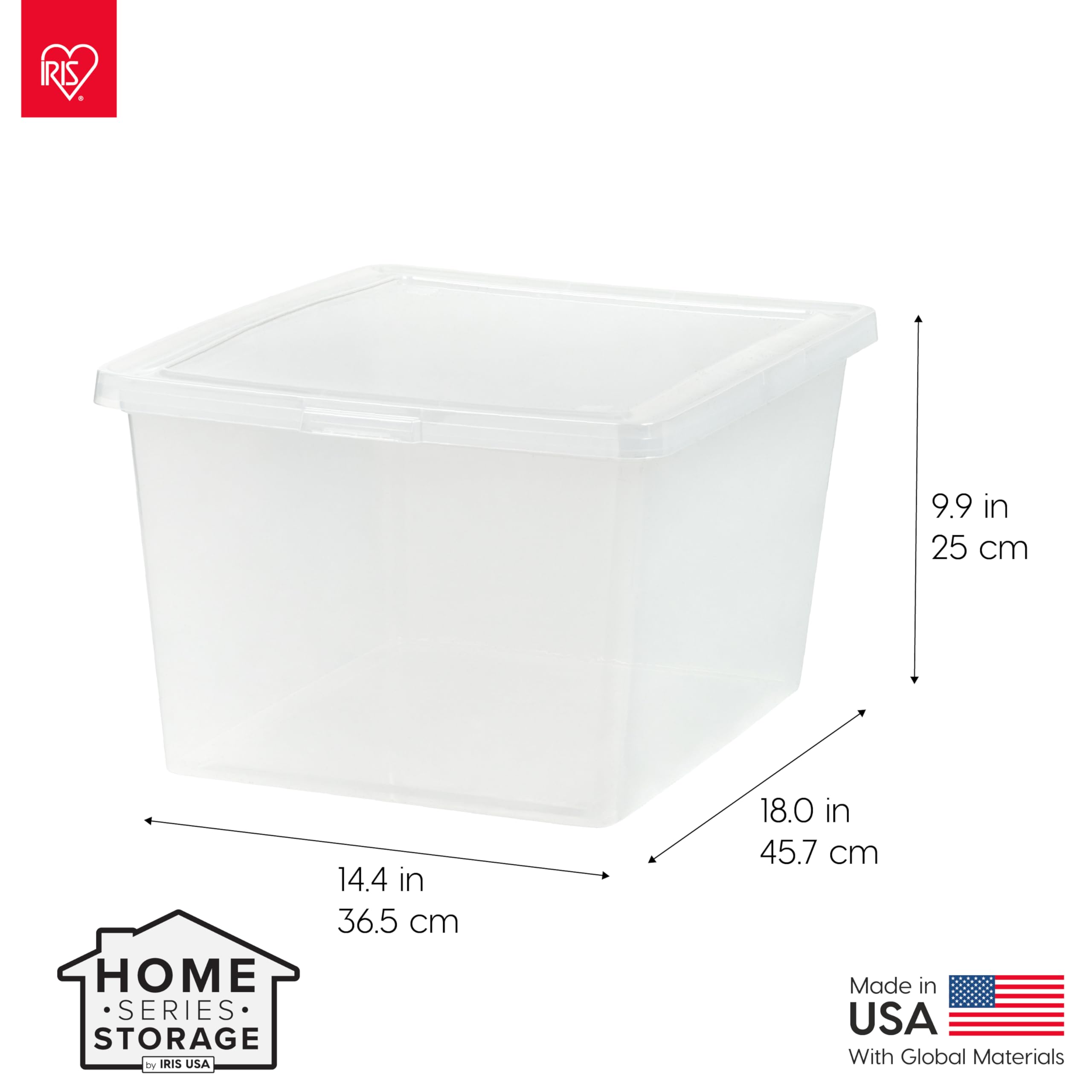 IRIS USA see-through storage bins help you quickly locate items.