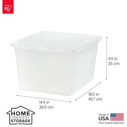 IRIS USA see-through storage bins help you quickly locate items.