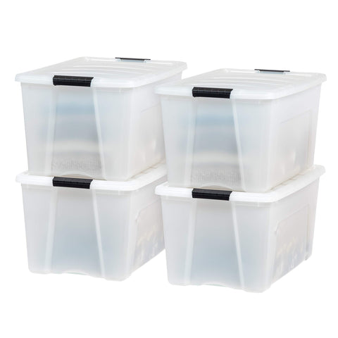 IRIS USA 72 Qt storage box lid secures content and enables stacking
