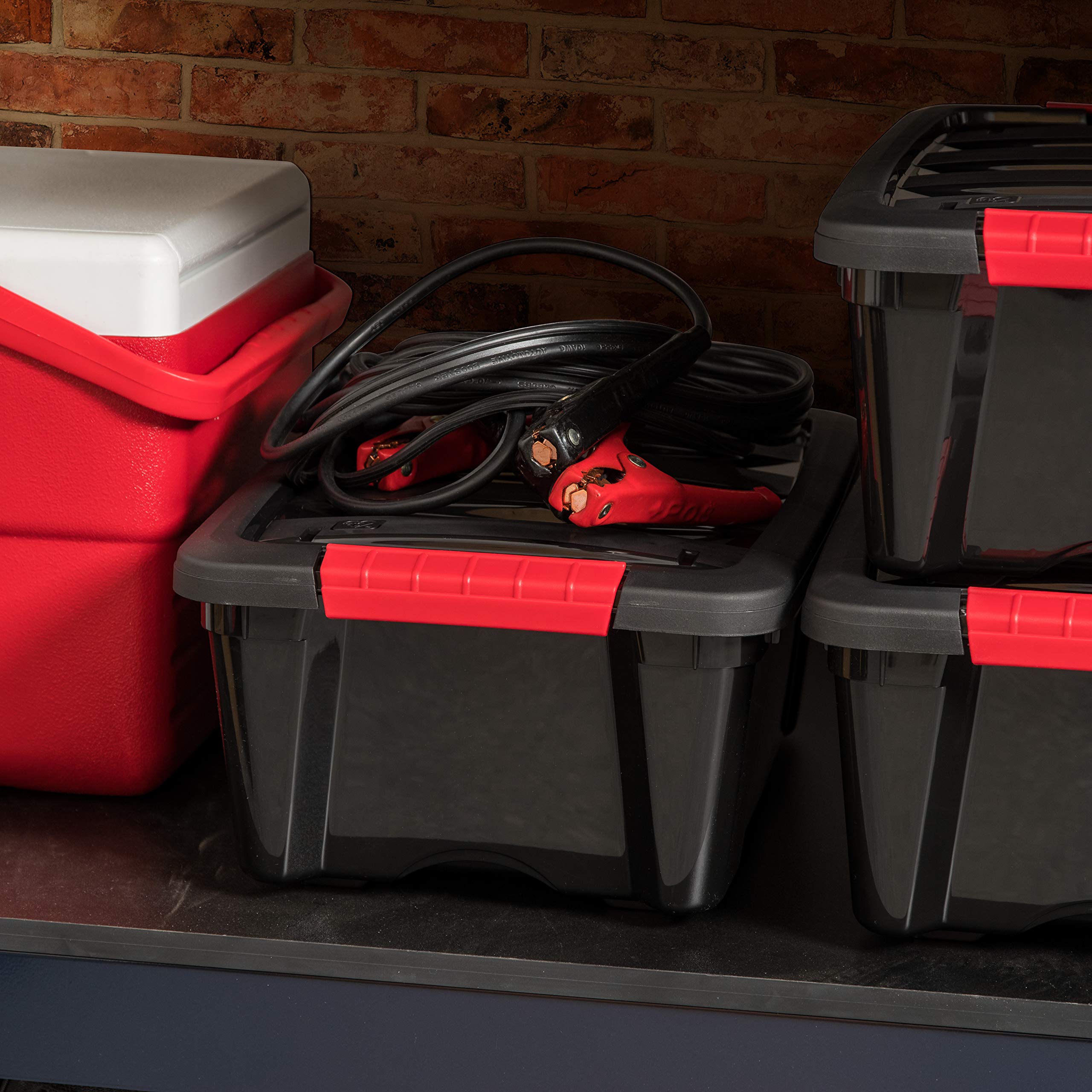 IRIS USA BPA free plastic storage bin keeps items safely visible.